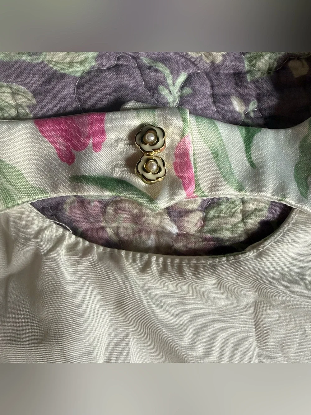 Rachel Zoe White Dress with Pink Tulip Print